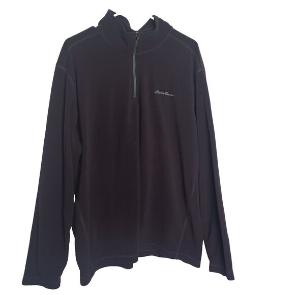 Eddie Bauer  1/4 Zip Eggplant Purple Fleece Pullover Men's Size XL - Picture 1 of 4